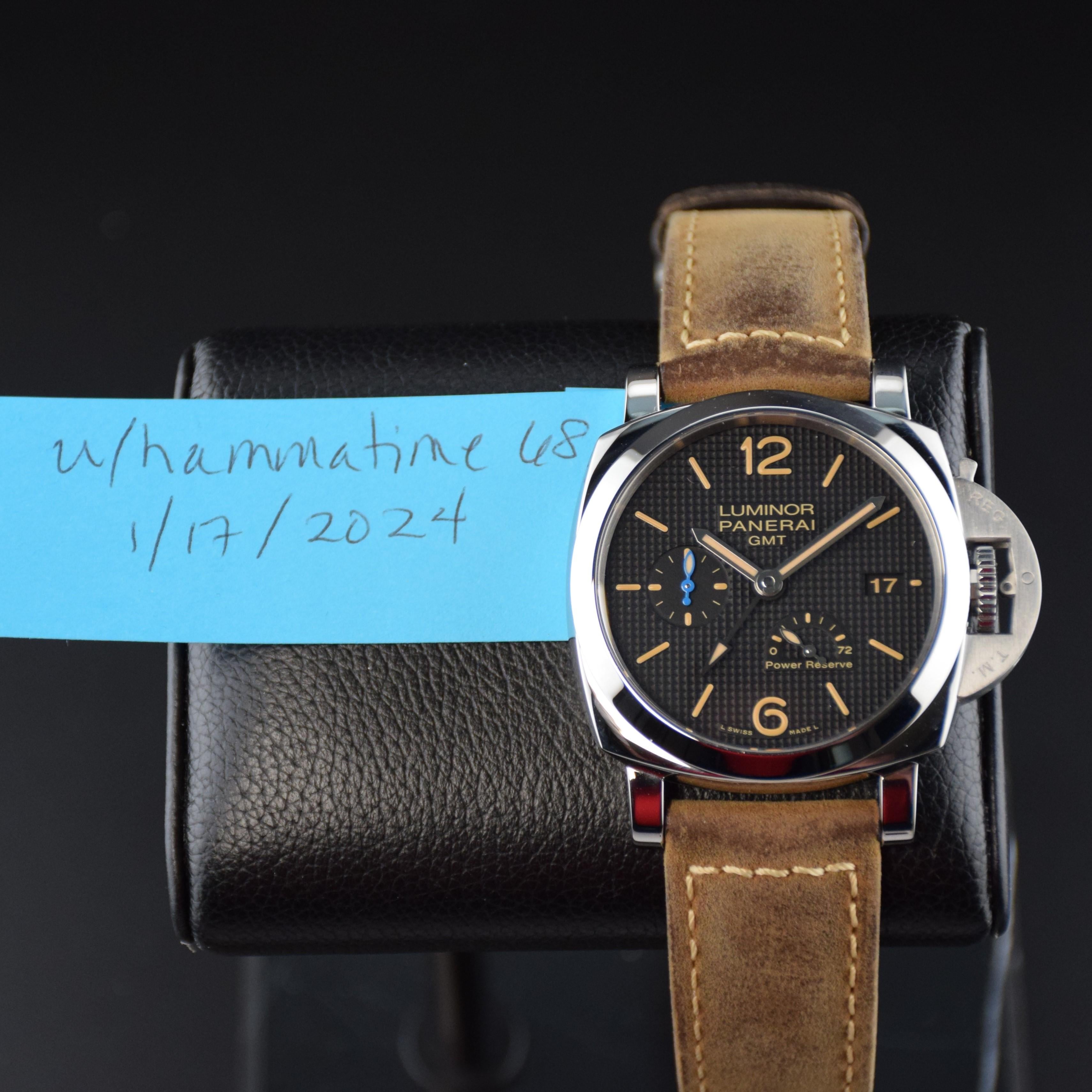 WTS Panerai Luminor GMT PAM01537 Hobnail Dial 42mm Full Kit WatchCharts Marketplace