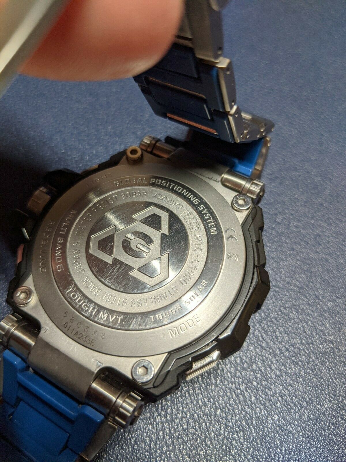 腕時計(アナログ) CASIO G-SHOCK MTG-1000 5455 MULTI BAND 6 CASIO G-SHOCK MT-G MTG-G1000 5455 GPS and Atomic 6-Band w/ Blue