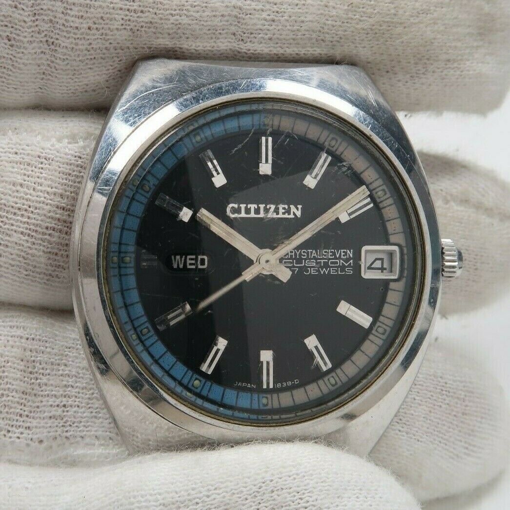 Vintage Citizen Crystal Seven Custom 27 Jewels Automatic 2932-Y 