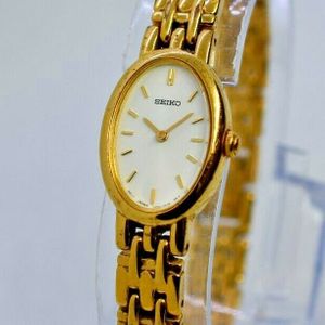 Vintage Ladies SEIKO Gold Tone Dress/Cocktail Watch, Oval, White Dial,  1N00-6M90 | WatchCharts Marketplace