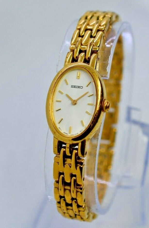 Vintage Ladies SEIKO Gold Tone Dress/Cocktail Watch, Oval, White Dial,  1N00-6M90 | WatchCharts
