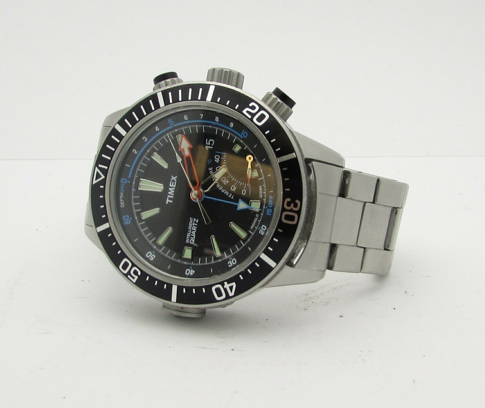 Timex Intelligent Quartz T2n809 Mens Indiglo Depth Gauge 