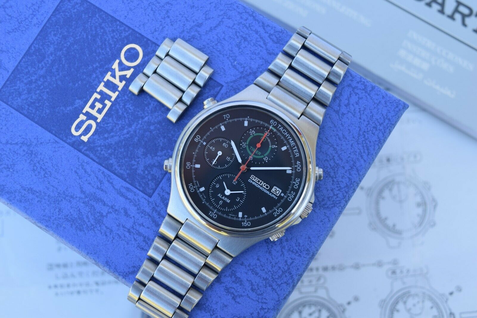 Serviced Vintage Seiko 7T42-6A10 SpeedMaster Chronograph Watch 1989 SBBR003  | WatchCharts Marketplace