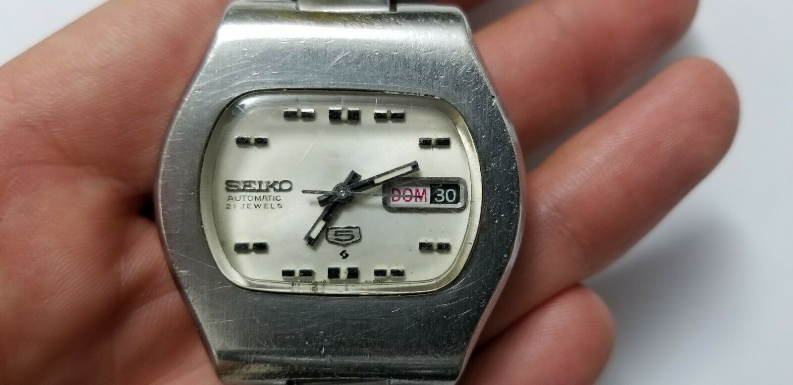 Seiko 5 Automatic Tv Rare Watch 6119-5431 Day/Date 21 Jewels