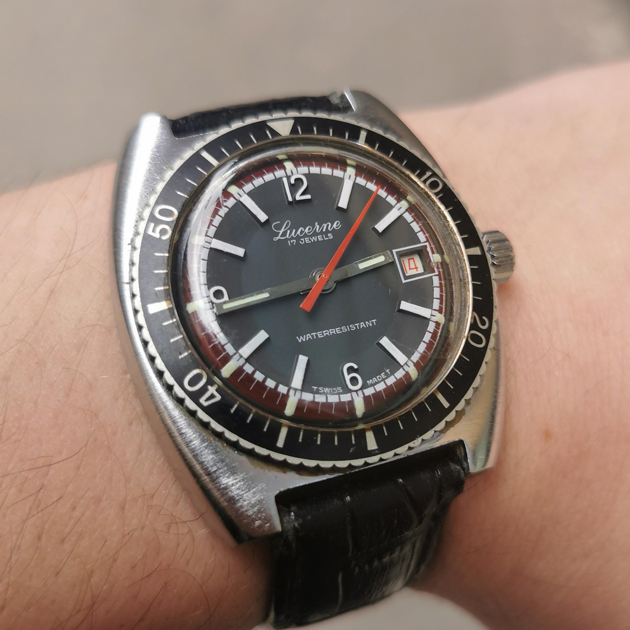 WTS Lucerne vintage Swiss skin diver mechanical watch