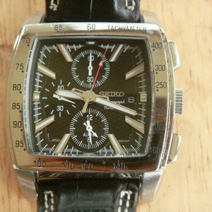 Seiko 7T62-0HZ0 Rare Large Stainless Square Chronograph