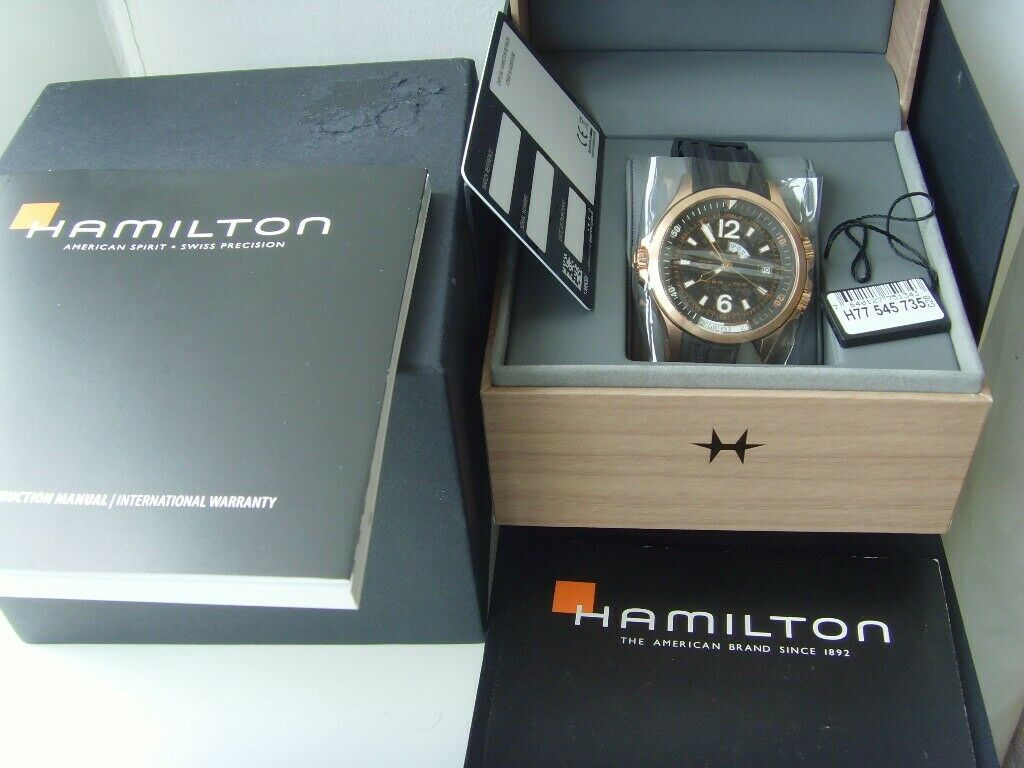 HAMILTON KHAKI NAVY GMT H77545735 AUTOMATIC UNWORN WATCH. WatchCharts