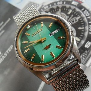 Green Dial Men's S/S Citizen 21 Jewel 8200 Automatic Watch 4