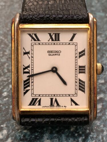 Vintage Seiko Quartz Gold Tone Tank Watch Japan 2620 - 0150 R