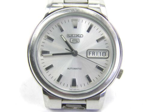 Vintage Mens Seiko 5 Automatic Day Date 7S26 01F0 stainless steel