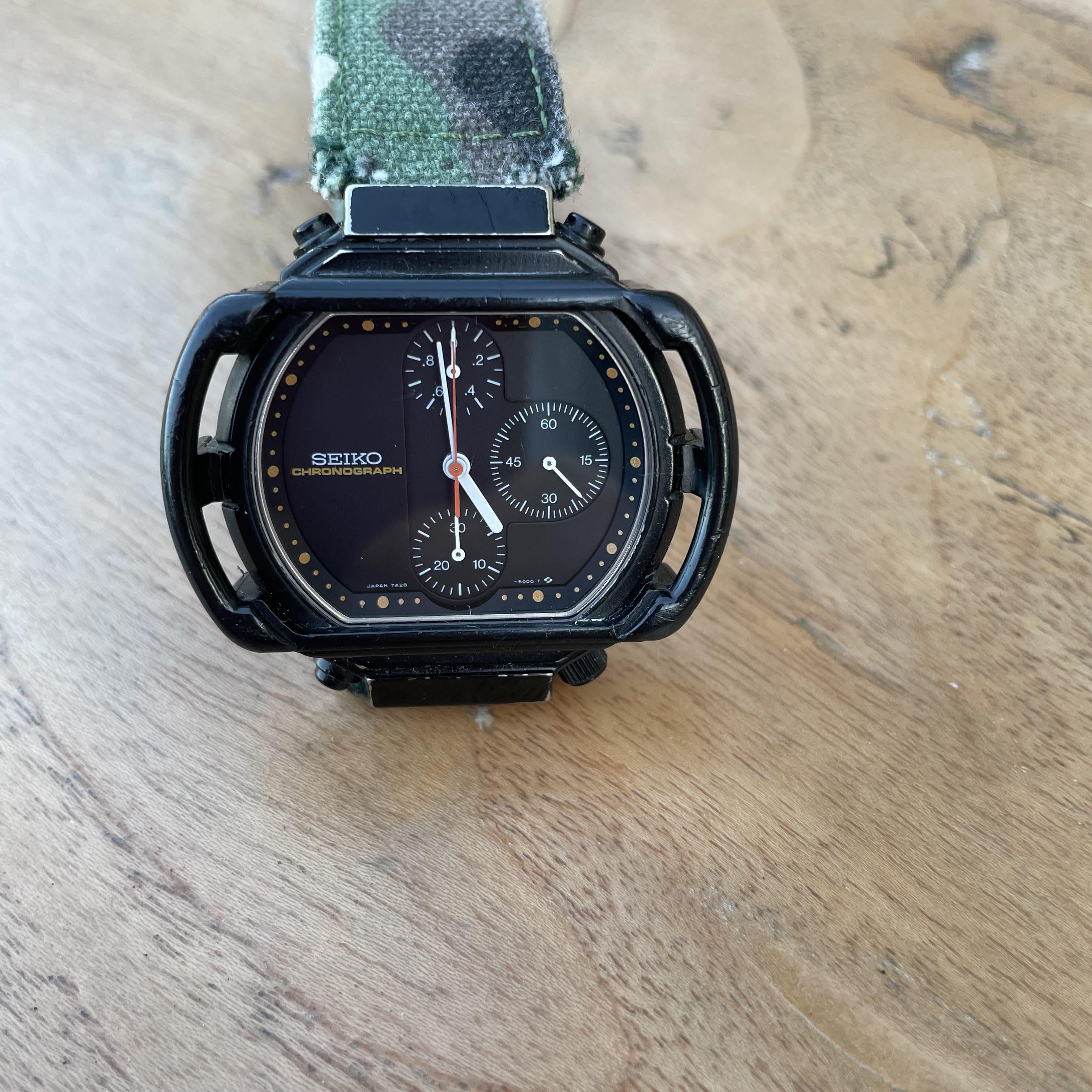 WTS Seiko 7a28 5000 vintage chronograph. Giugiaro motocross