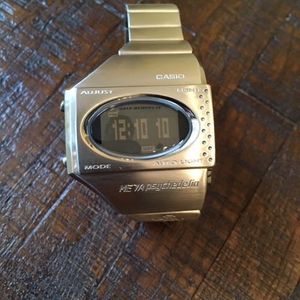 Rare CASIO ME100 1672 Digital META Psychedelia screwback
