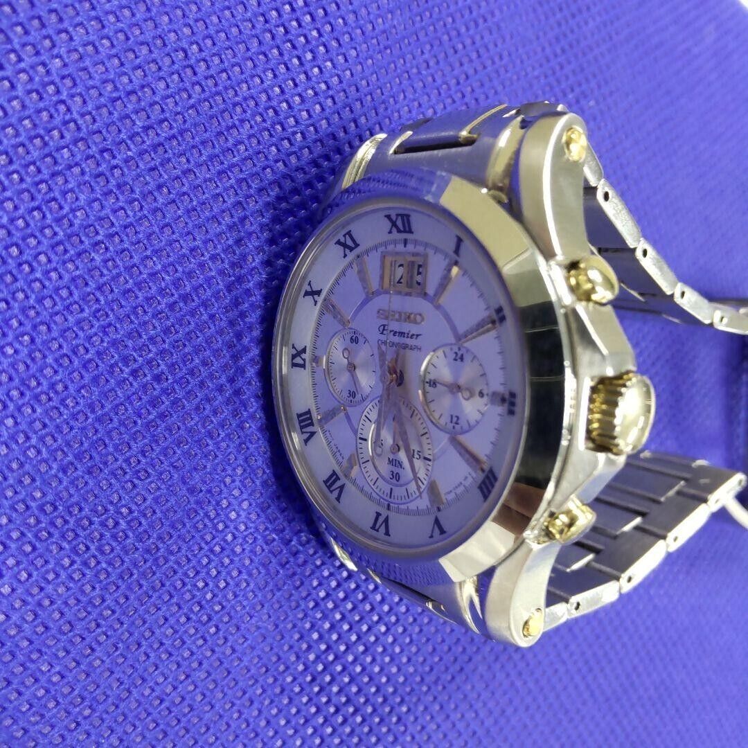 JAPAN SEIKO Premier Quartz 7T04-0AA0 Chronograph Big Date #98