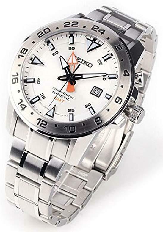 Seiko SUN025 Polar Explorer White Dial Sportura Kinetic GMT Mens Watch WatchCharts Marketplace