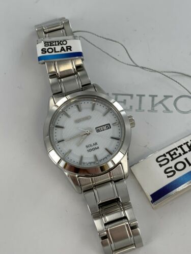 Ladies Seiko Solar Day Date Watch New 2 Year Gtee Boxed SUT159P1