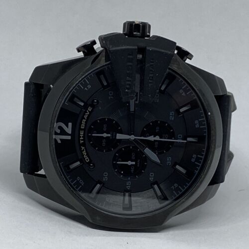 Diesel Mega Chief DZ 4378 Men Black Silicone Analog Dial Quartz