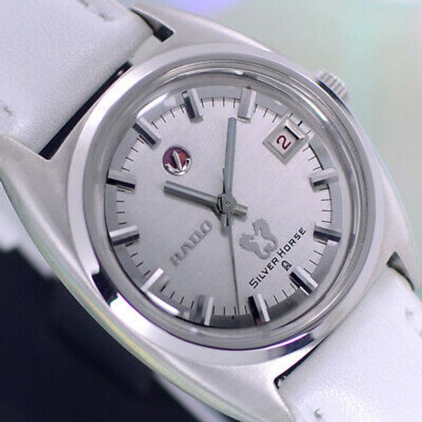 VINTAGE RADO SILVER HORSE AUTOMATIC 25 JEWELS DATE ANALOG DRESS MEN S WATCH WatchCharts Marketplace