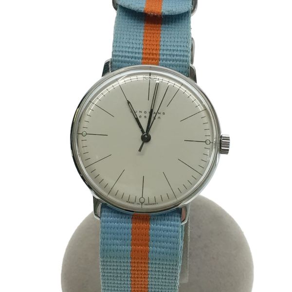 [Used] Junghans Automatic watch/analog/canvas/WHT/BLU [clothing