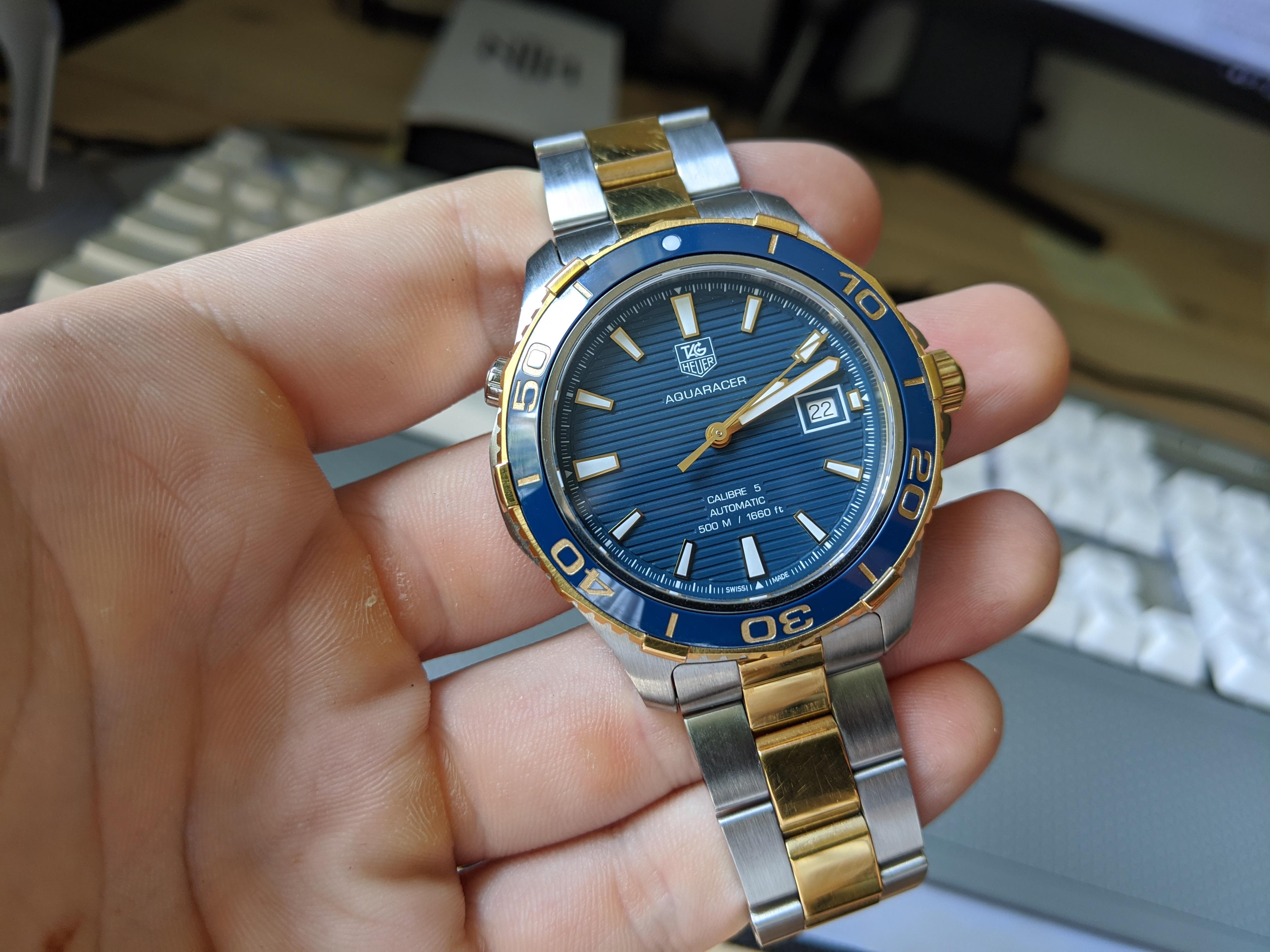 WTS Tag Heuer Aquaracer 500M Blue Gold WatchCharts Marketplace