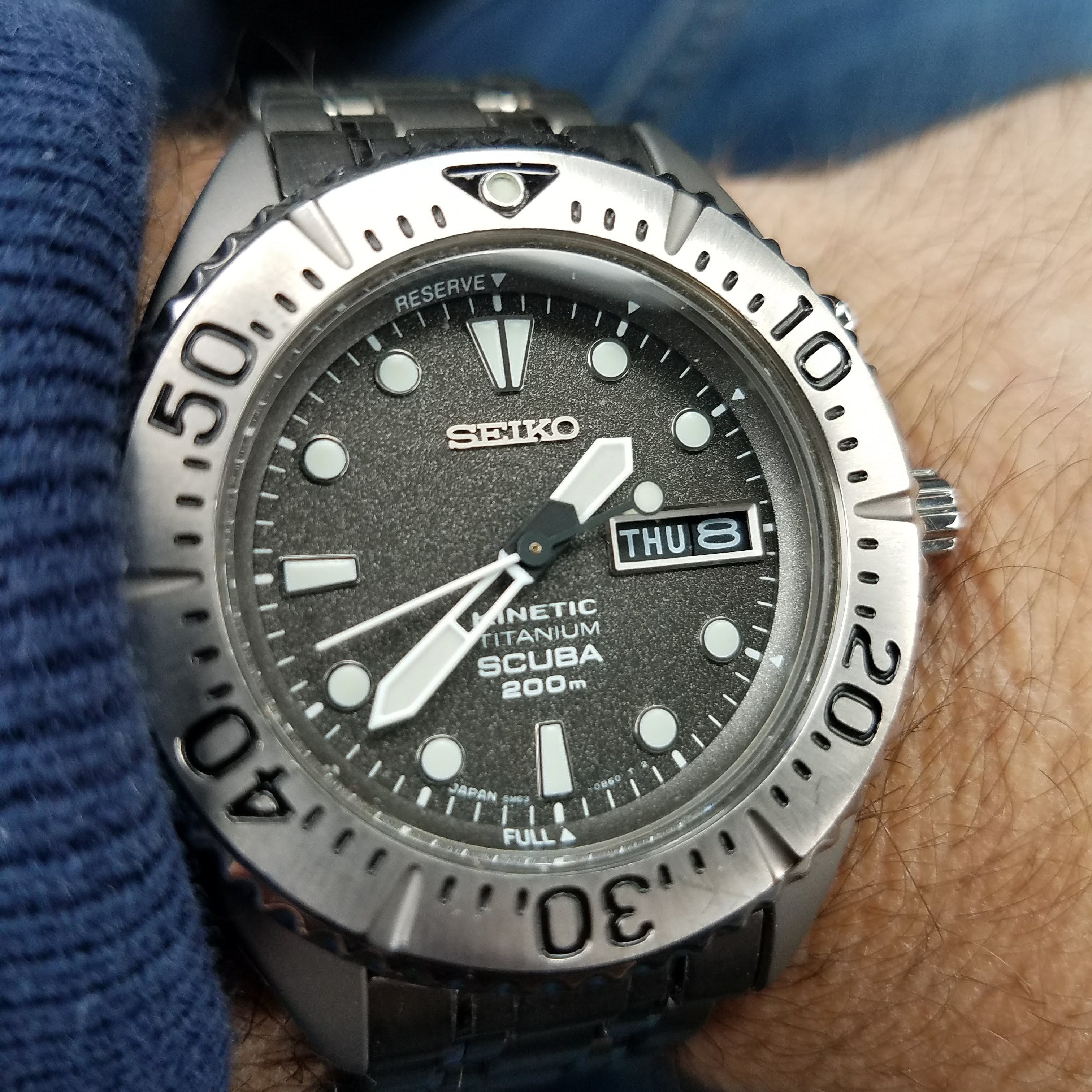 Seiko SBCZ005 Gray Ghost Titanium Kinetic Diver, Serviced | WatchCharts