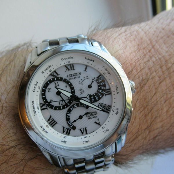 Citizen Eco Drive Perpetual Calendar roman numerals alarm local time ...