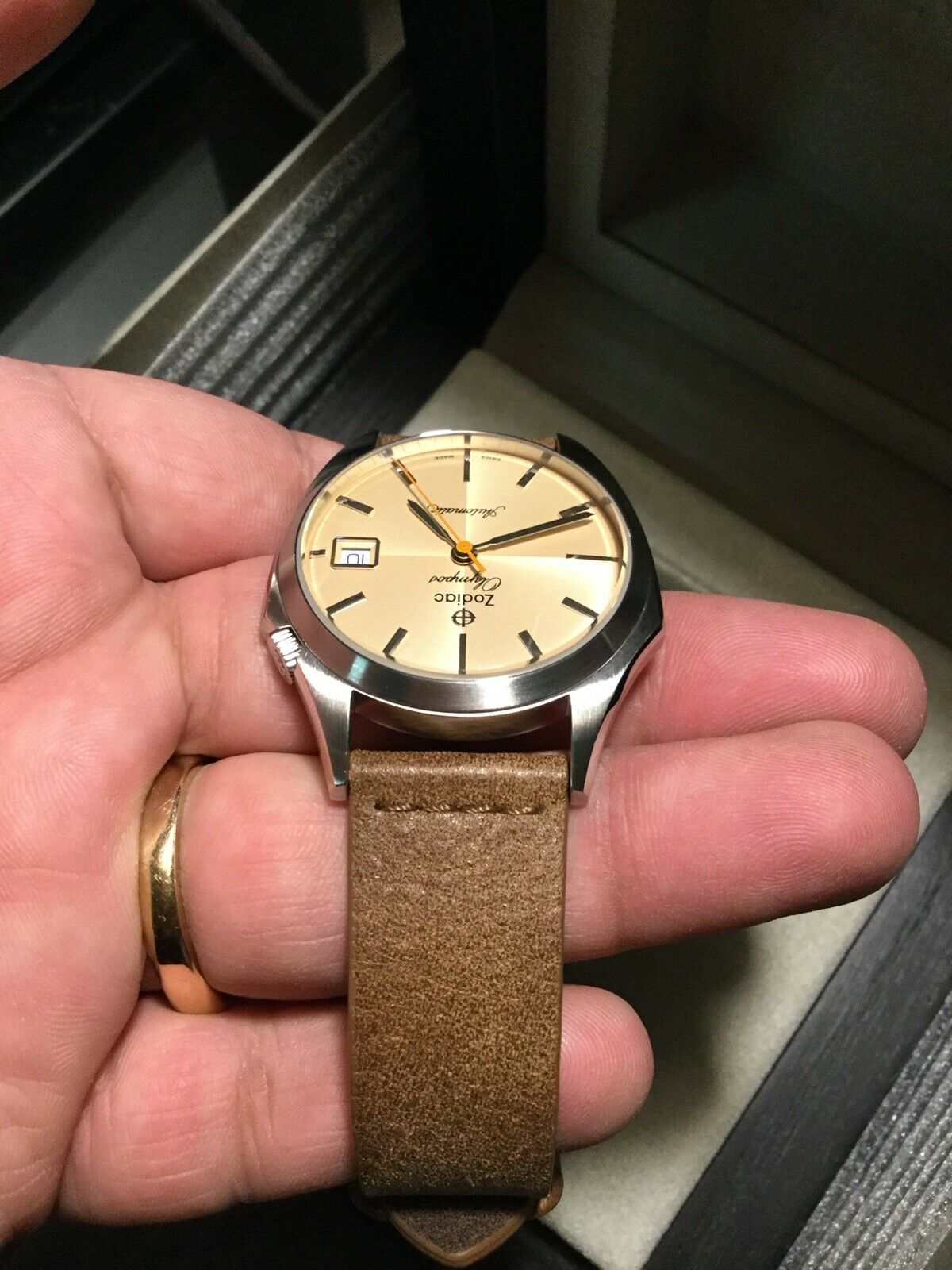 Zodiac Olympos Automatic Brown Leather, Model: ZO9702 | WatchCharts  Marketplace