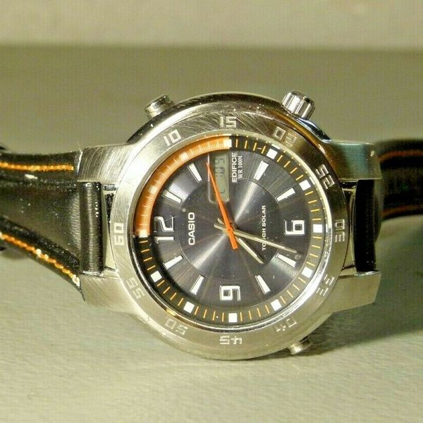 MENS CASIO SILVER GREY EDIFICE EF 511 ANA DIGI TOUGH SOLAR