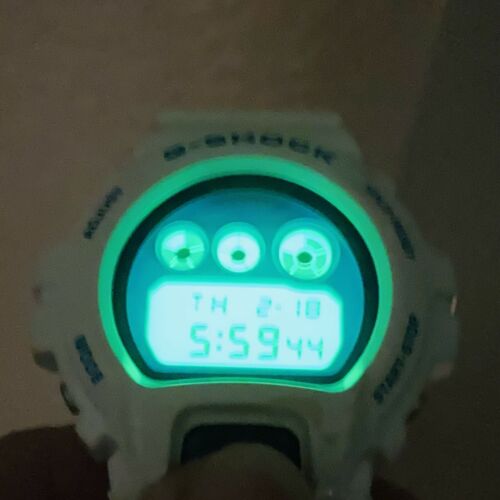Casio G-Shock Mens White Purple Teal Green Dial 50mm Watch Digital