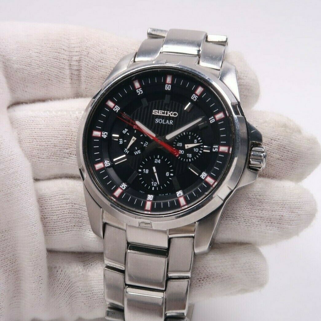 SEIKO セイコー　ペアウォッチ　ソーラーV14J-0BK0 SEIKO SOLAR V14J-0BK0 Mens Watch NEW RECHARGEABLE BATTERY
