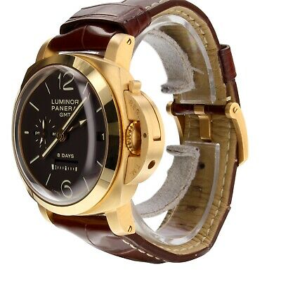 Panerai Luminor 1950 GMT 8 Days 18K Rose Gold 44 mm Brown Watch