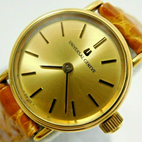 UNIVERSAL GENEVE Gold Dial Ref. 542684 Cal.2-42 Swiss Vintage Watch ...