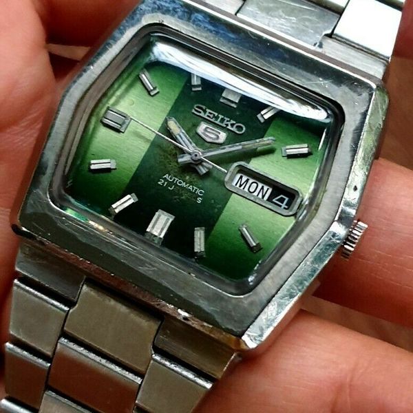Seiko 5 Automatic 6119-5460 Hexagon Green Dial Vtg Nov 1973 Mens