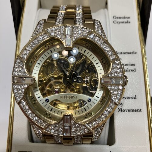 ELGIN 腕時計 Elgin Adult Male Analog Watch in Gold and Crystals with