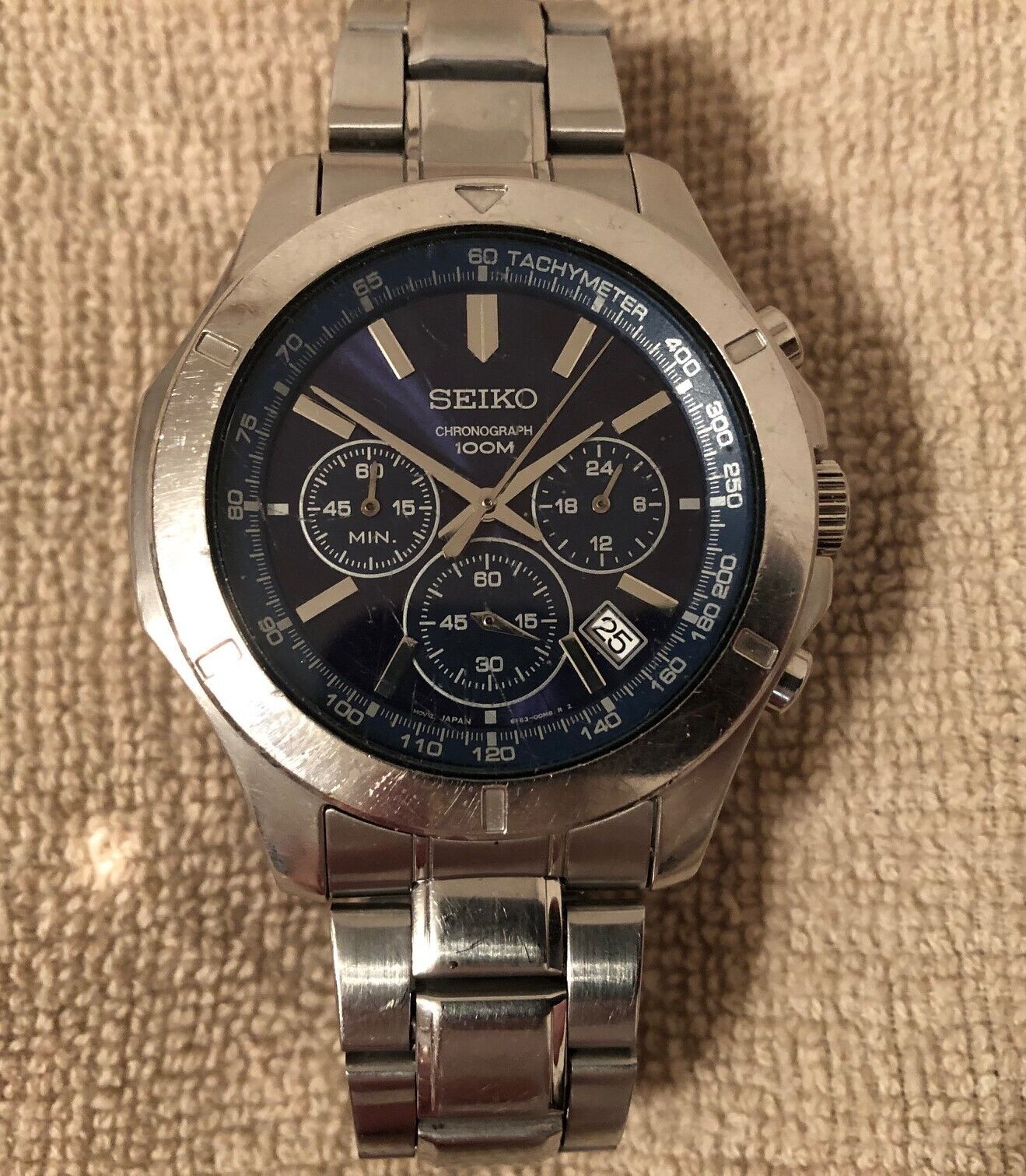 Men's Seiko Stainless Steel Chronograph Watch - 6T63 00G0