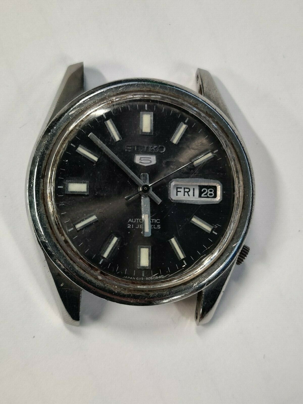 Seiko 5 automatic 6119-8080 watch AS IS for parts or repair (works ...