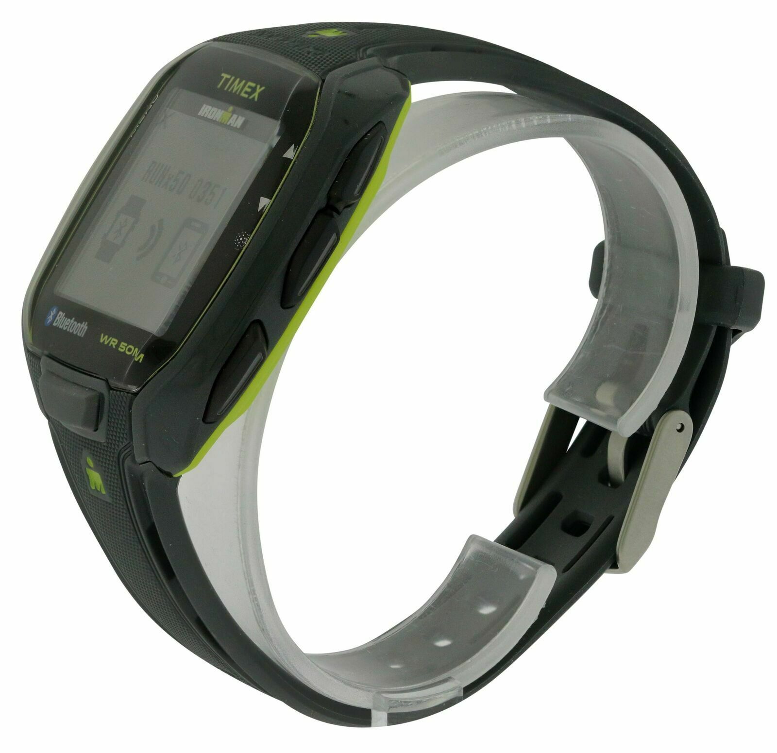 Timex Men s TW5K84500 Ironman Runx50 Charcoal Lime Resin Strap