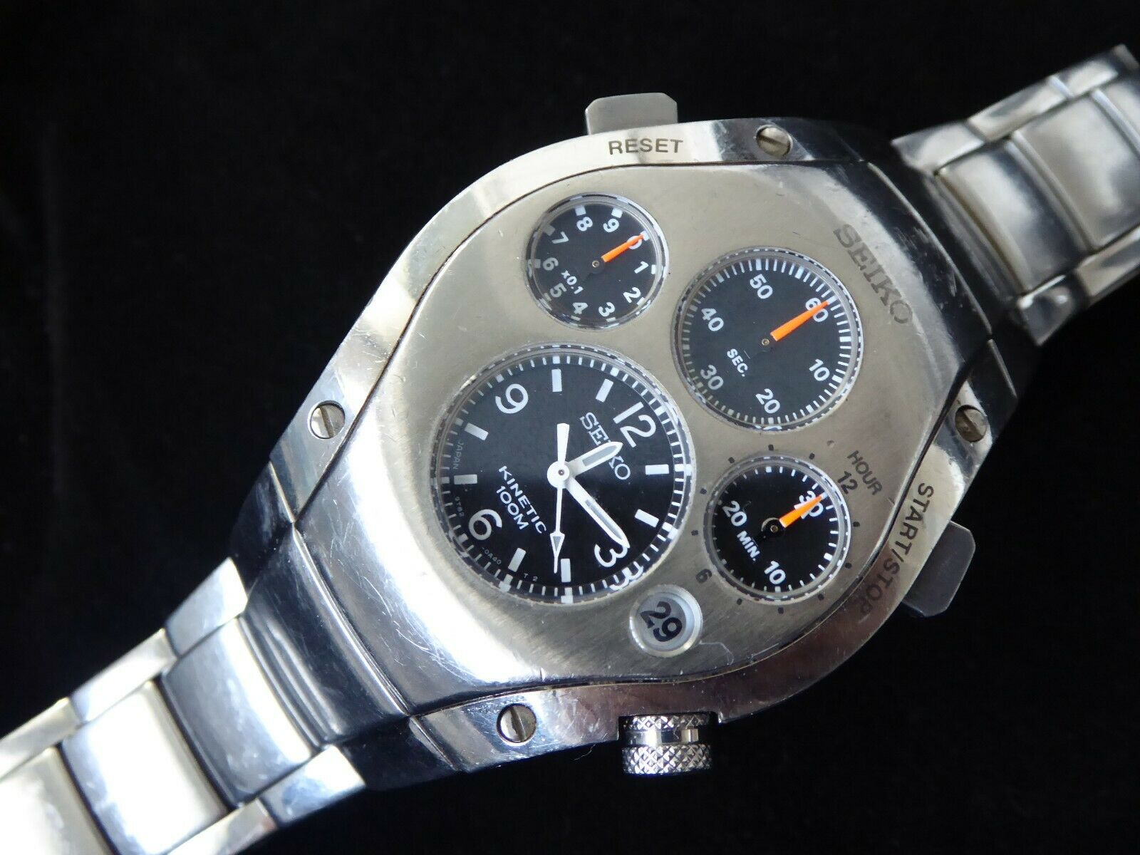 Vintage Seiko Sportura Kinetic Chronograph 100m SLQ007 watch 9T82-0A50 –  Japan | WatchCharts