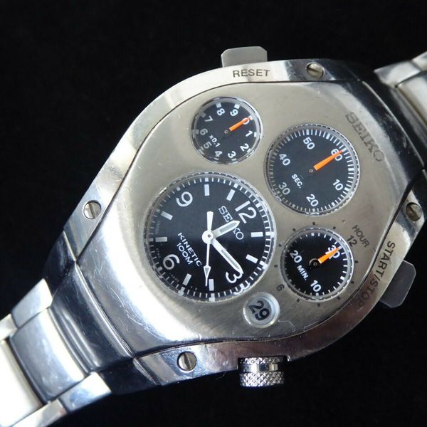 Vintage Seiko Sportura Kinetic Chronograph 100m SLQ007 watch 9T82-0A50 –  Japan | WatchCharts
