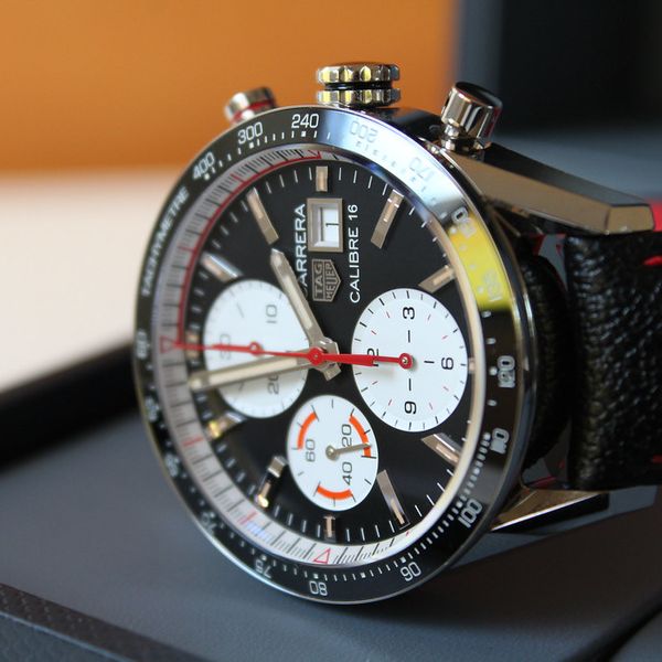 FSOT: BNIB TAG Heuer Carrera cal 16 ceramic chrono 41mm black & red ...