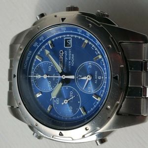 SEIKO 7T32-6M00 100m Quartz Chronograph, Aquamarine Blue dial Apr 91 |  WatchCharts
