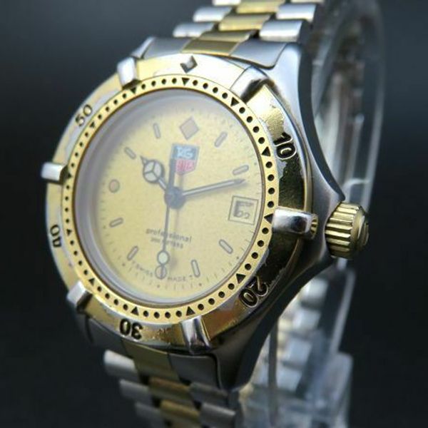 TAG HEUER 2000 Professional 964.008R Quartz Watch 18K Gold Plated Date ...