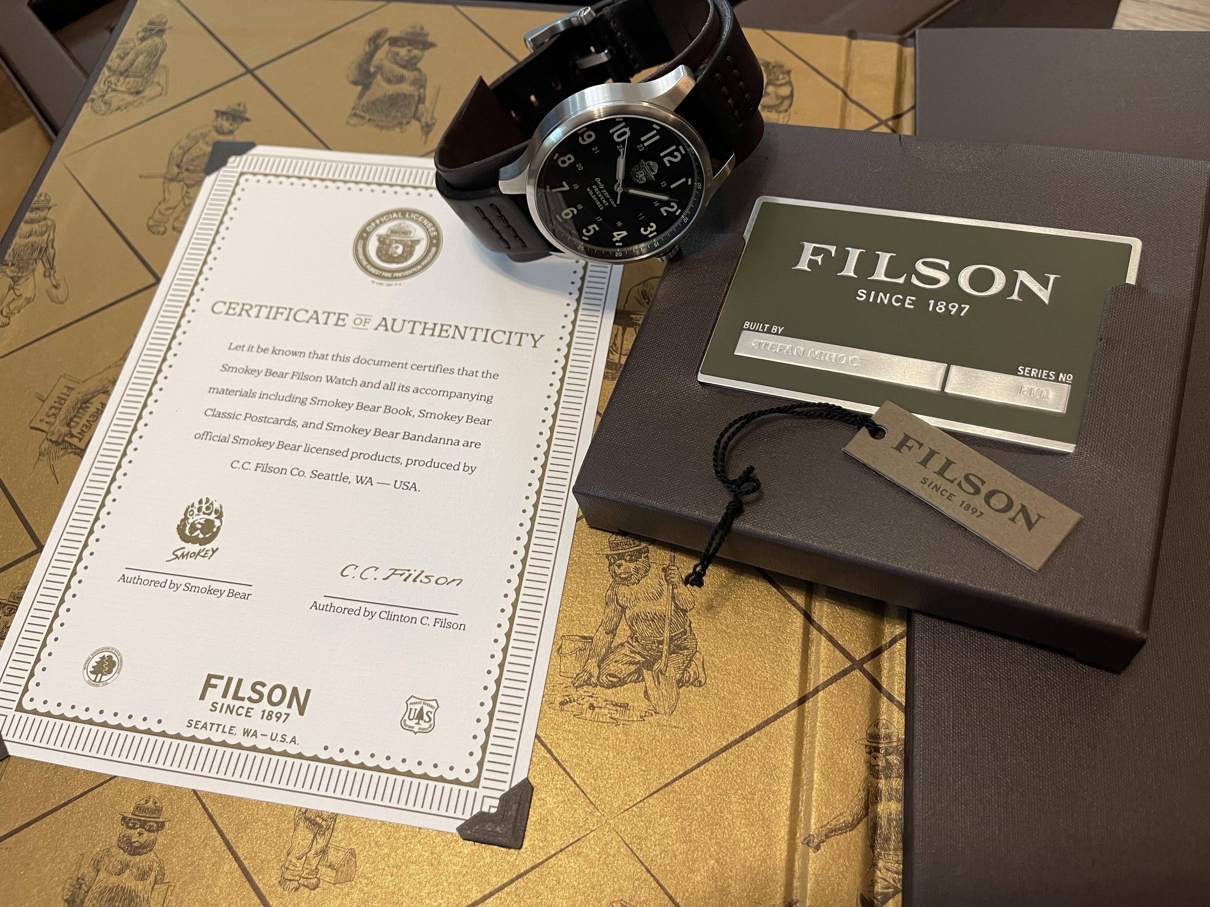 Filson smokey bear on sale watch for sale ebay