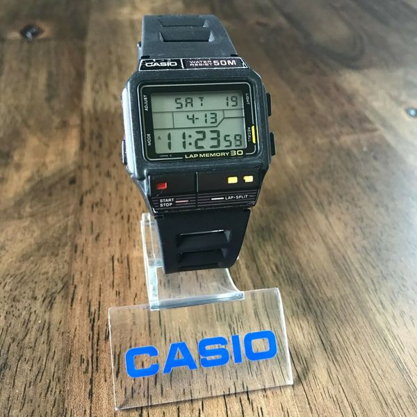 RARE Vintage 1986 Casio SDB-300W Digital Lap Memory Watch Made in