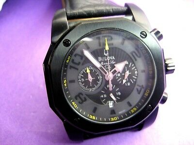 BULOVA MARINE STAR 98B151 CHRONOGRAPH MEN S WATCH SPORT BLACK PVD CASE ANALOG WatchCharts