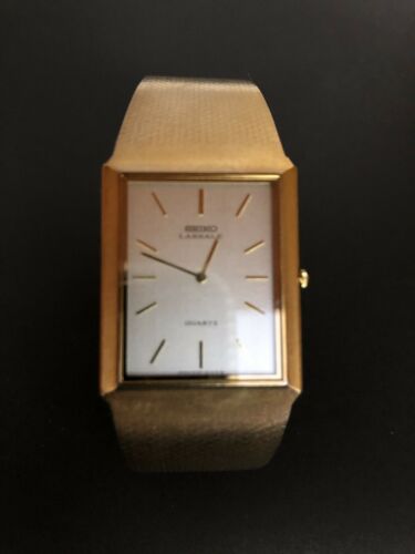 seiko 14k gold mens watch