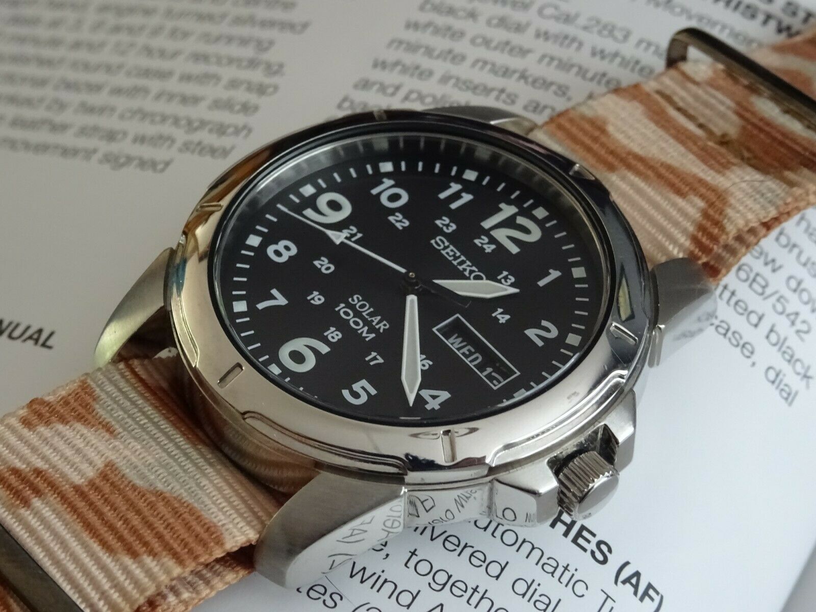 mens seiko solar powered watch sne095p2