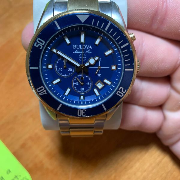 Montre Bulova Marine Star Quartz - Style Chronographe "Panda", Occasion, Fonctionne