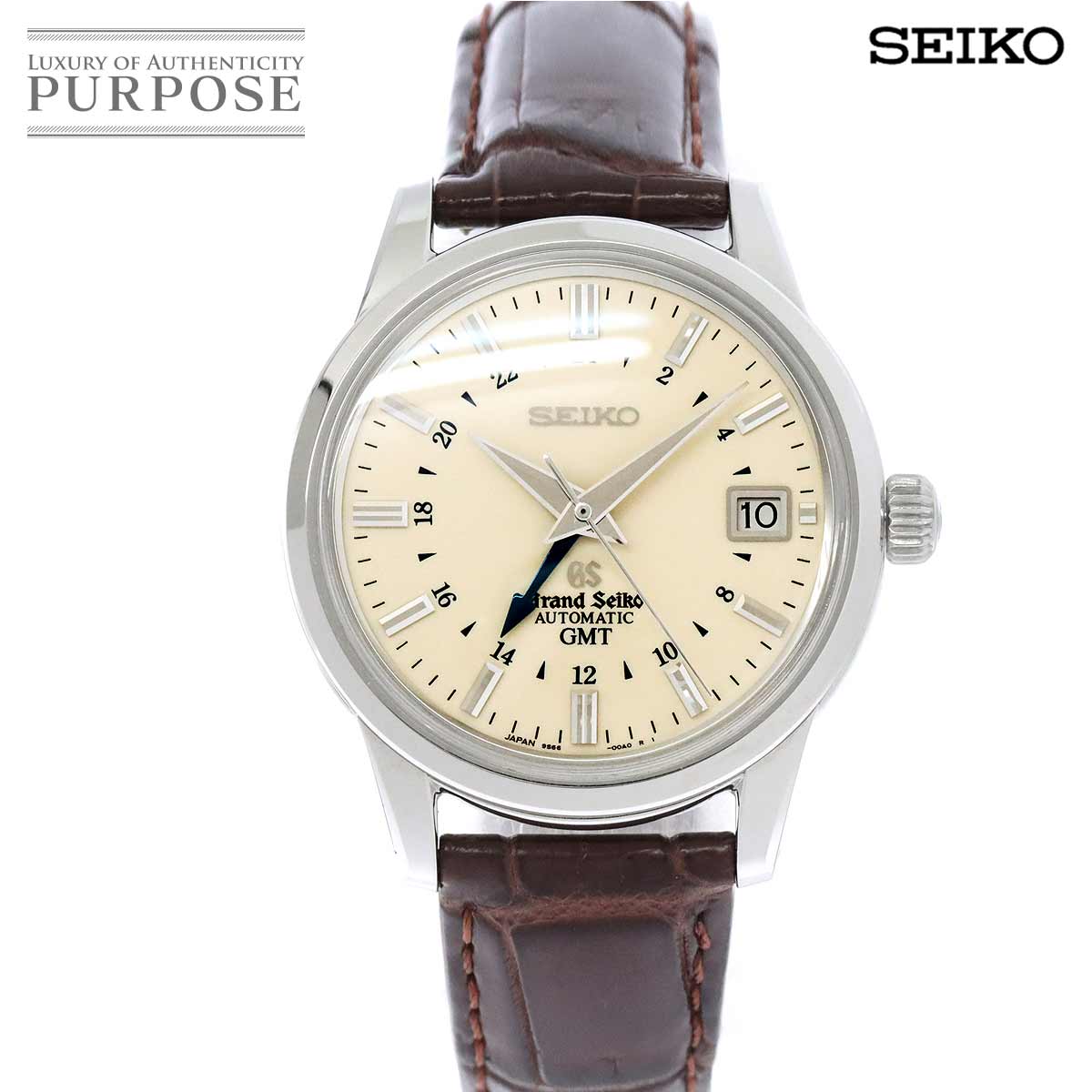 Seiko SEIKO Grand Seiko GMT 9S mechanical SBGM021 men's watch 9S66 00A0  date ivory dial self-winding watch Grand seiko [used] | WatchCharts