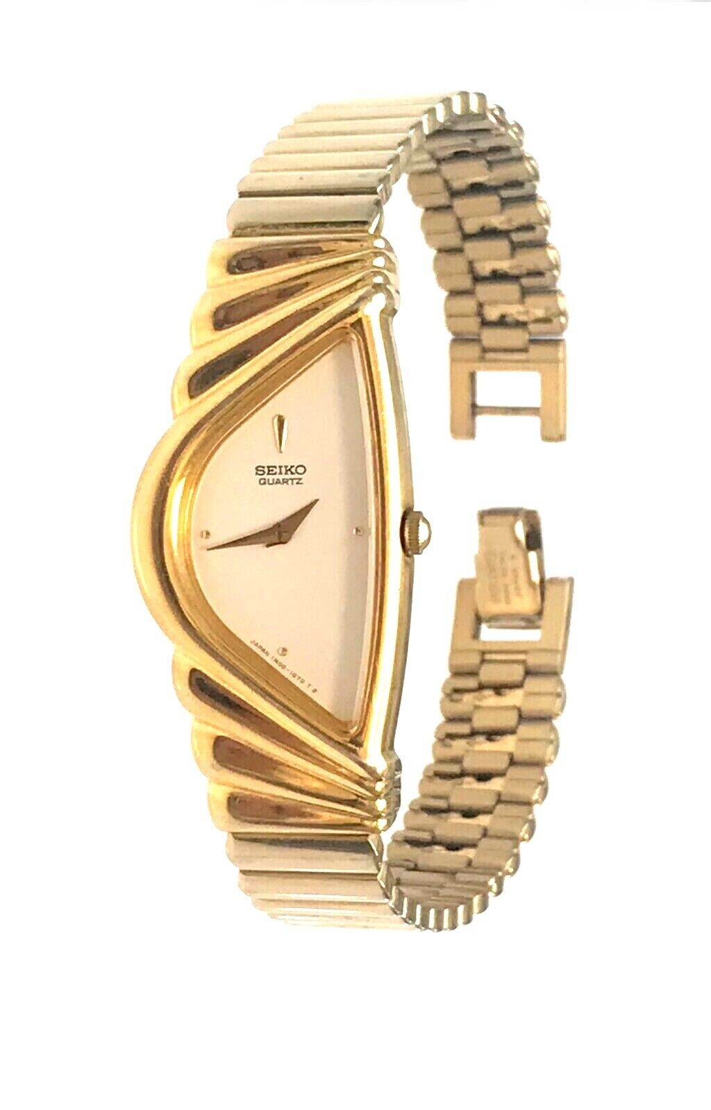 Ladies Seiko half moon yellow gold tone quartz watch WatchCharts