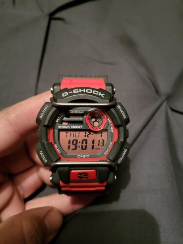 Casio G-Shock GD-400-4 Module 3434 Black Digital Watch Red Strap+